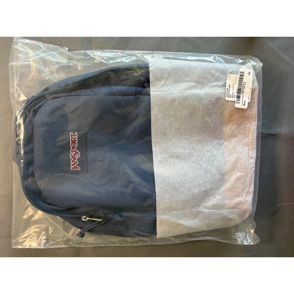 JanSport Right Pack Sleek Backpack Navy Blue Suede Bottom JS0A897X003 NWT 19L